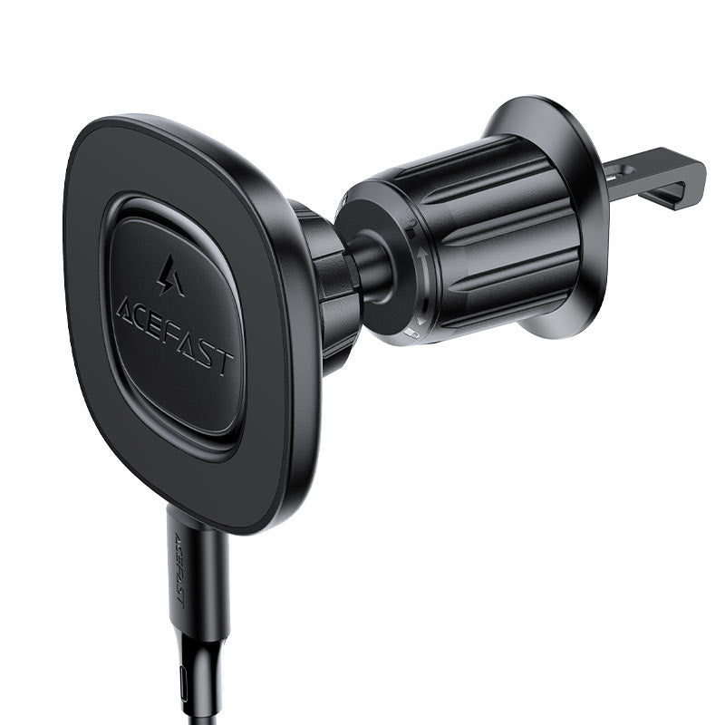 شاحن سيارة لاسلكي مغناطيسي أيس فاست (Acefast D46) بقوة 15 واط، متوافق مع MagSafe، دوران 360 درجة وتثبيت آمن على فتحة المكيف - أسود شاحن سيارة لاسلكي مغناطيسي أيس فاست (Acefast D46) بقوة 15 واط، متوافق مع MagSafe، دوران 360 درجة وتثبيت آمن على فتحة المكيف - أسود