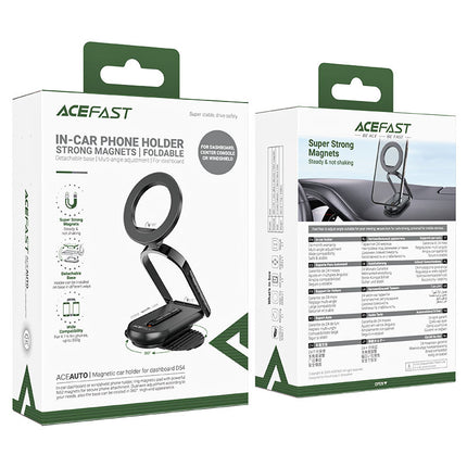 Acefast D54 Magnetic Dashboard Car Phone Mount Holder, Ultra-Strong N52 Magnets, 360° Rotation & Secure 3M Adhesive Base - Black