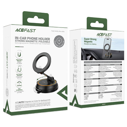Acefast D55 Magnetic Air Vent Car Phone Mount, Strong Neodymium Magnets, 360° Rotation & Stable Hook Clip Phone Holder - Black