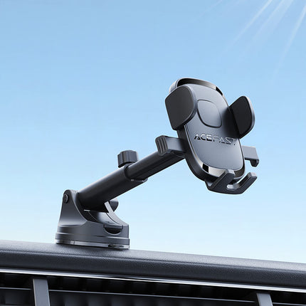 Acefast D57 Universal Car Phone Mount Holder, Secure One-Button Release Phone Grip, 360° Rotation Dashboard & Windshield Suction Mount - Black