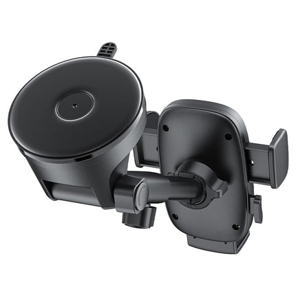 Acefast D57 Universal Car Phone Mount Holder, Secure One-Button Release Phone Grip, 360° Rotation Dashboard & Windshield Suction Mount - Black