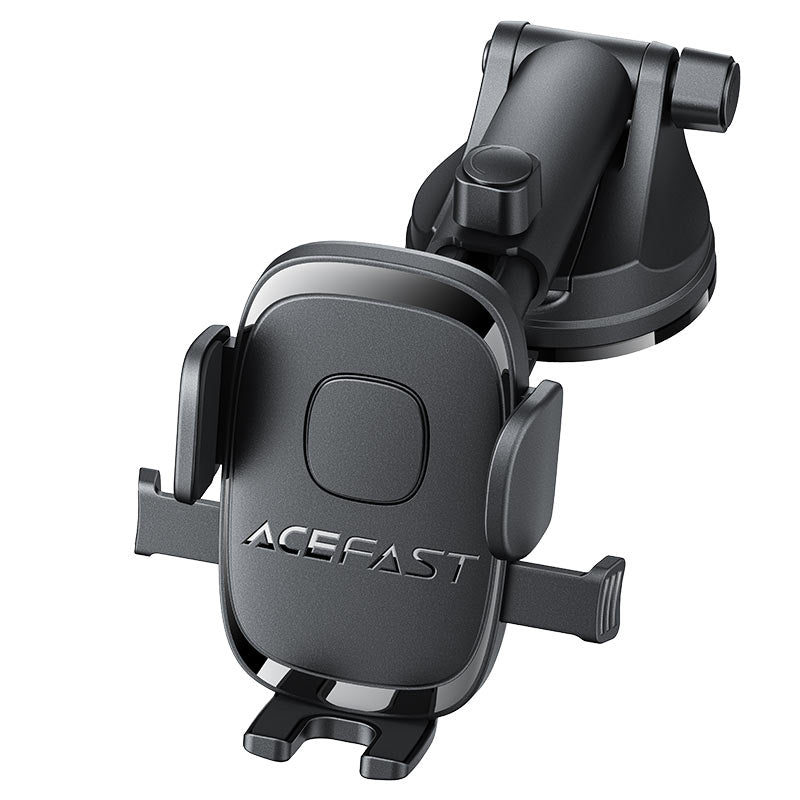 Acefast D57 Universal Car Phone Mount Holder, Secure One-Button Release Phone Grip, 360° Rotation Dashboard & Windshield Suction Mount - Black