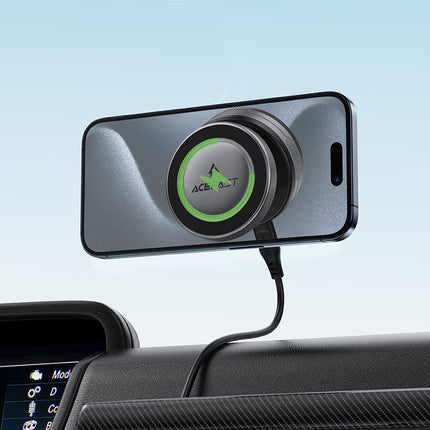 Acefast E29 2-in-1 Magnetic Wireless Charging Stand 15W Fast Charge, MagSafe Compatible Phone Holder for Desk & TWS Earbuds - Black