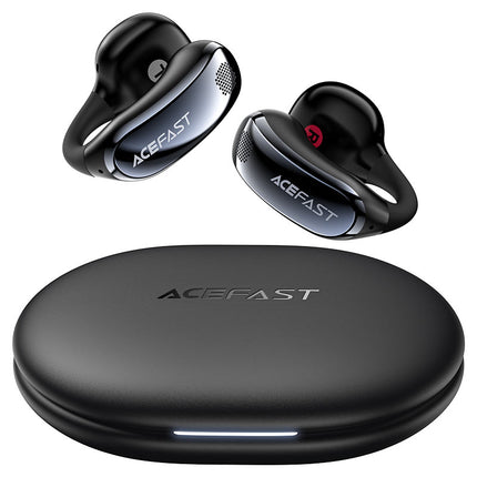 Acefast FA006 AceClip Pro Open-Ear Wireless Earbuds, OWS Clip-on Design with Built-in Memory, Bluetooth 5.4 & Directional Sound, Long Battery Life Sport Headphones - Black