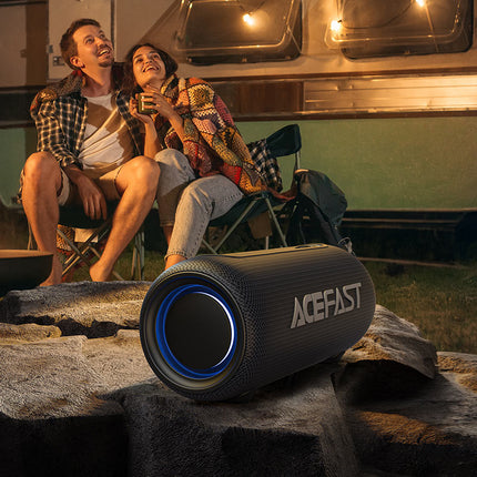 Acefast K2 Air Portable Bluetooth 5.4 Speaker, 20W Hi-Fi Stereo Sound, RGB Ambient Lighting, IPX6 Waterproof, 10 Hours Playtime, DSP Audio Processor - Black