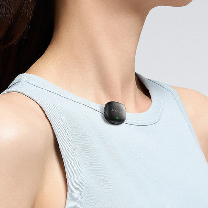 Acefast R1 Wireless Lavalier Microphone, Plug-and-Play Omnidirectional Mic with Smart Noise Reduction, 20m Stable Transmission for Vlogging & Content Creation - Black