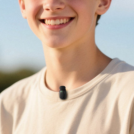 Acefast R2 Dual-Channel Wireless Lavalier Microphone, Plug-and-Play Clear Audio with Active Noise Reduction, 20m Transmission Range for Content Creators - Black