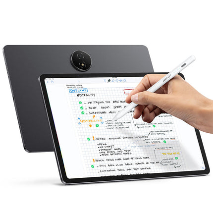 Acefast V1 Universal Capacitive Stylus Pen for iPad & Smartphones, High Precision Touch Pen with Type-C Fast Charging, Professional Drawing & Writing Pencil - White
