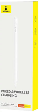Baseus Smooth Writing Series 2 Active Stylus - Dual Charging Modes (Wireless and Wired USB-C) - Palm Rejection Technology - Tilt Sensitivity - Magnetic Attachment - Global Short-Cut Button