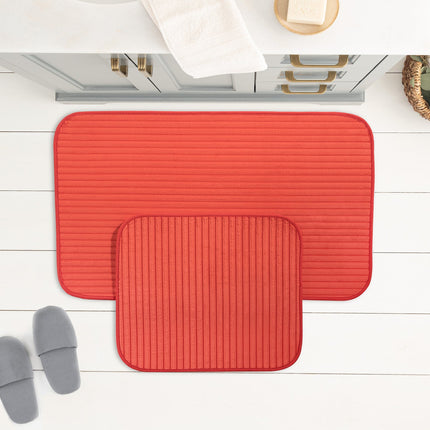 Mathilda 2-Piece Bath Mat Set in Orange