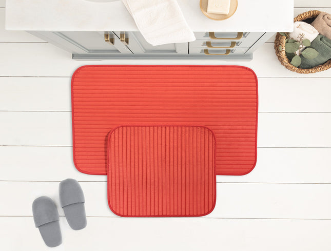 Mathilda 2-Piece Bath Mat Set in Orange