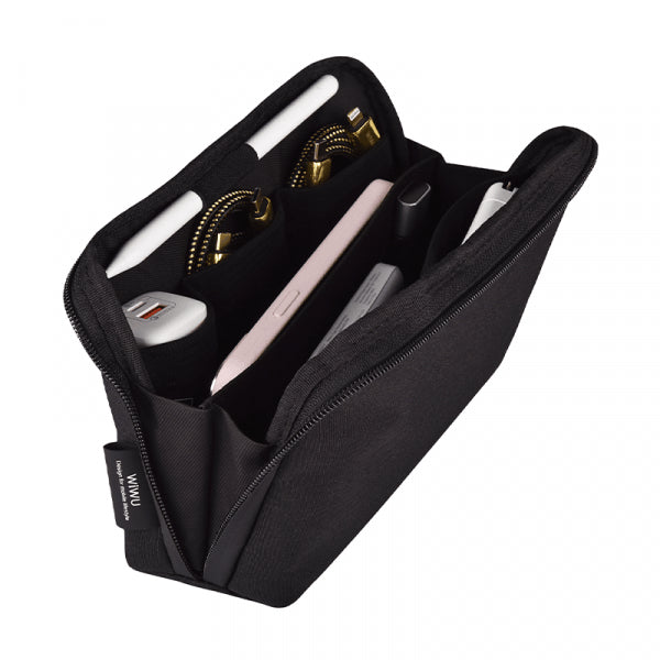 WiWU Alpha Tech Pouch - 23x13x16.5cm Electronics Organizer Bag - Waterproof & Smart Storage WiWU Alpha Tech Pouch - 23x13x16.5cm Electronics Organizer Bag - Waterproof & Smart Storage