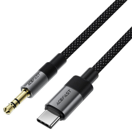 Acefast J11 Braided USB-C to 3.5mm Headphone Jack Adapter, Durable Hi-Fi DAC Audio Converter for iPhone 16/15 Series, Samsung Galaxy, and iPad - Gray