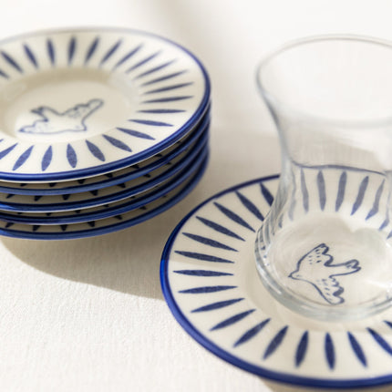 Luxe Oiseau 6 Piece Tea Plate Set for Tea Service