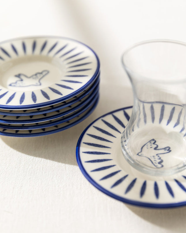Luxe Oiseau 6 Piece Tea Plate Set for Tea Service