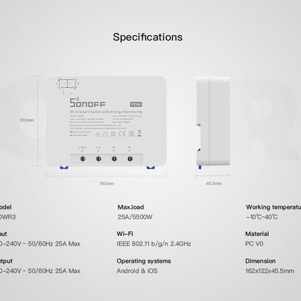 POWR3 SONOFF POWR3 High Power Smart Switch