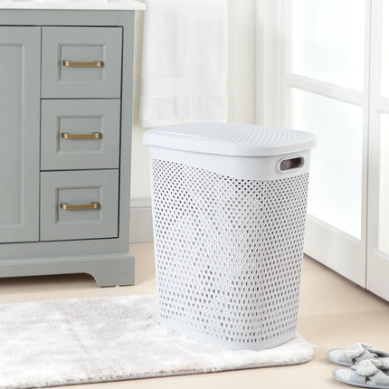 Bellamy Soft Gray Laundry Basket with Side Handles