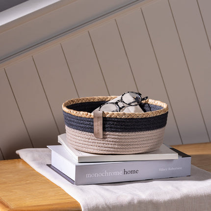 Envol Round Basket Gray/Beige Storage Organizer