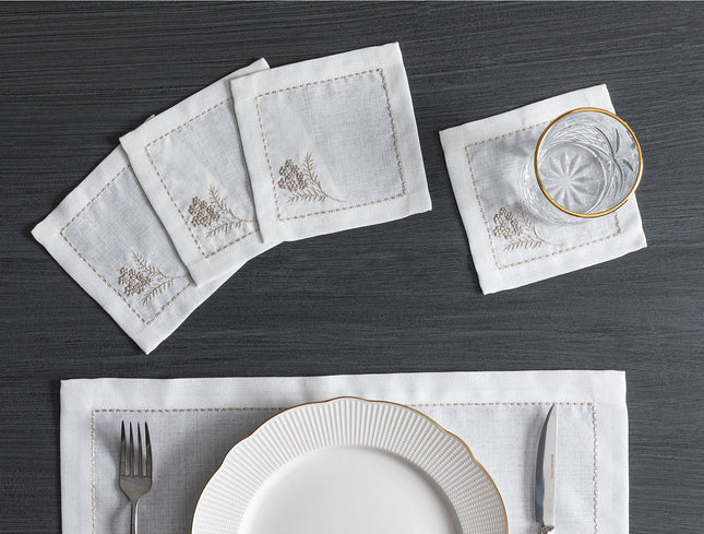 Gardenia Light Gold Coaster Set – 4 Pieces