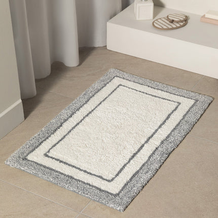 Giverny Gray Bath Mat - Plush Comfort for Your Bathroom