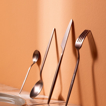 Freya 24-Piece Bronze Cutlery Set - Contemporary Design
