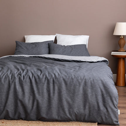 Jument Anthracite Single Duvet Cover Set Cotton-Feel
