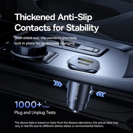 شاحن سيارة غوتريب (GoTrip) سريع بقدرة 30 واط - منفذ مزدوج USB-C و USB-A بتصميم مدمج