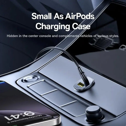 شاحن سيارة غوتريب (GoTrip) سريع بقدرة 30 واط - منفذ مزدوج USB-C و USB-A بتصميم مدمج