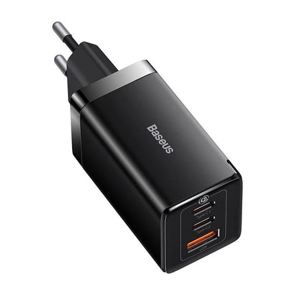 Baseus GaN5 Pro 65W Fast Wall Charger - 3-Port Desktop Charging Station - 2x USB-C PD Ports - 1x USB-A Port - GaN5 Technology - BPS II Intelligence - Includes 100W USB-C to USB-C Cable