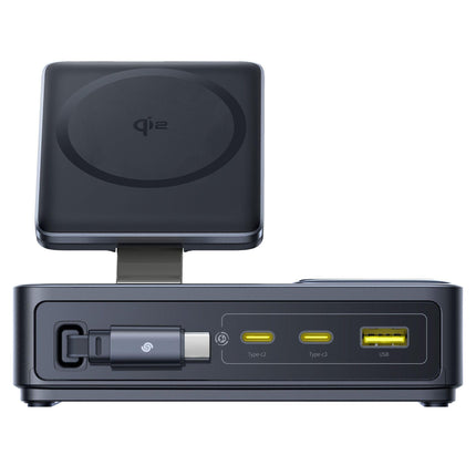 منصة شحن باسوس (Baseus Nomos) بقوة 140 واط - 5 في 1 - كابل USB-C مدمج قابل للسحب - شحن لاسلكي مغناطيسي - تقنية GaN المتطورة