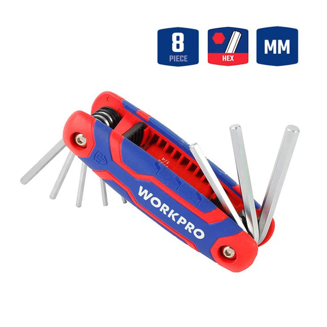 WORKPRO 8-Piece Folding Hex Key Set (Metric) | WP222019