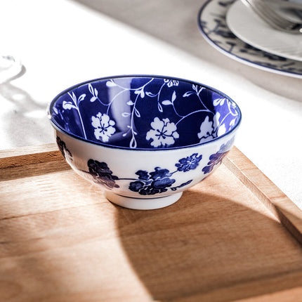 Rêve Bleu Rennes Blue Bone China Bowl with Ethnic Design