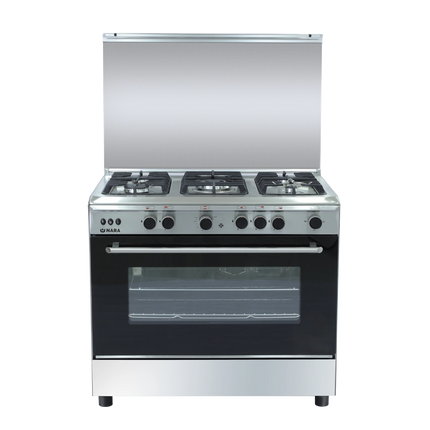 10.23.40.0007NaraNara Gas Cooker 90cm Full Safety Plus Fan Stainless Steel