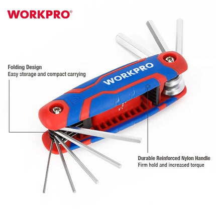 WORKPRO 8-Piece Folding Hex Key Set (Metric) | WP222019