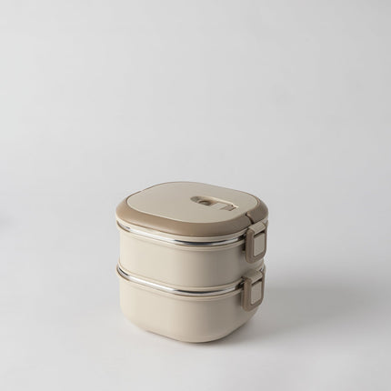 Celia Lunch Box Set of 2 - Soft Beige Meal Containers
