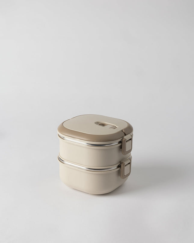 Celia Lunch Box Set of 2 - Soft Beige Meal Containers