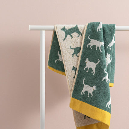 Chatte Yarn Dyed Face Towel – Soft Green Bath Linen