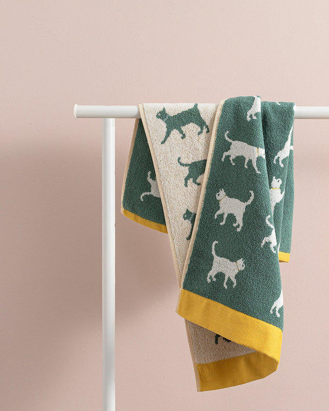 Chatte Yarn Dyed Face Towel – Soft Green Bath Linen