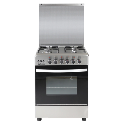 10.23.40.0013NaraNara Gas Cooker St.steel Glossy 60cm 4 Burners Wide Enamel Pan Support Aluminum Handle