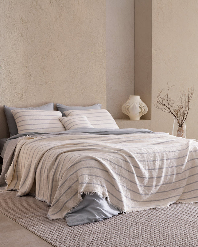 Marguerite 8-Piece Gray & Ecru Bedroom Wedding Set