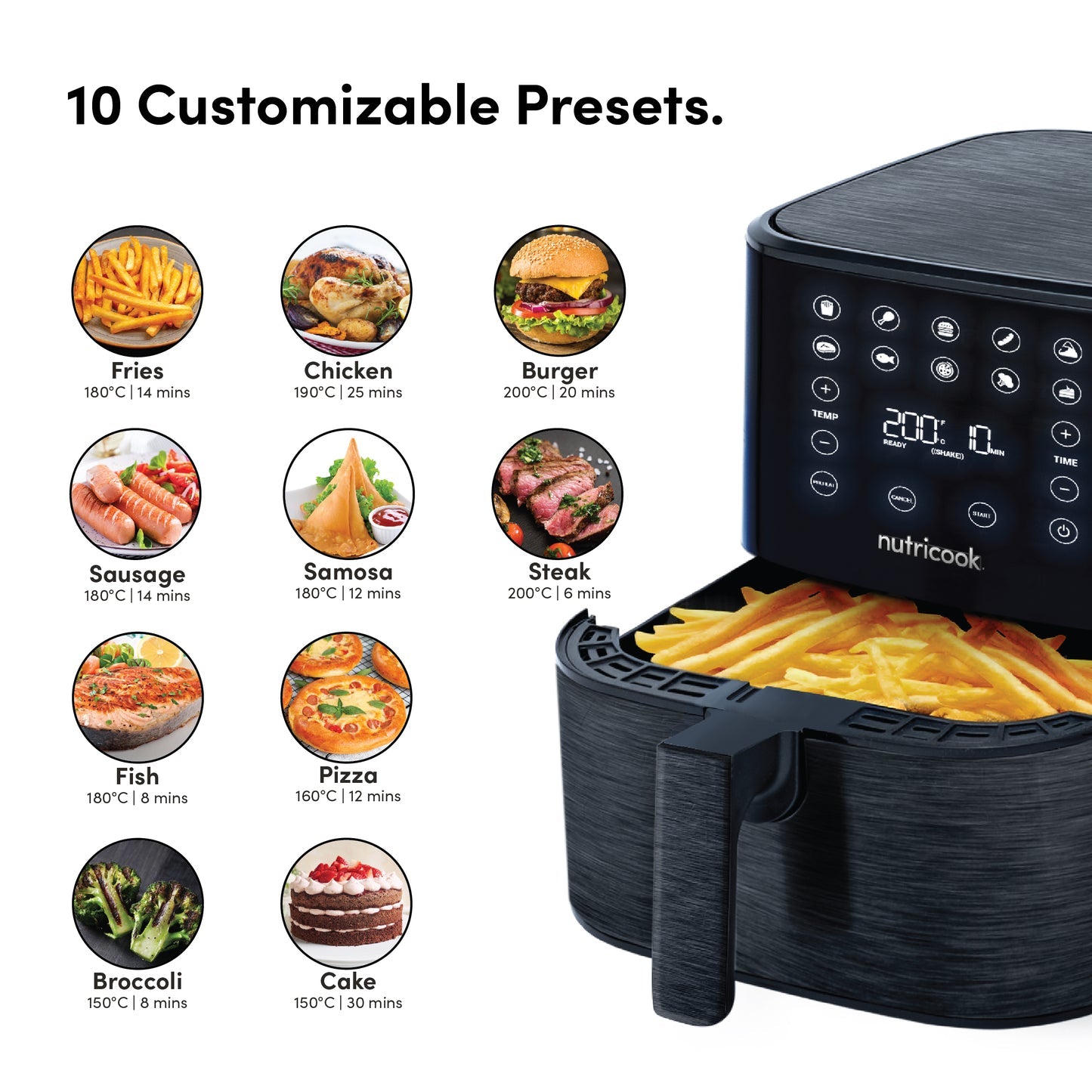 قلاية هوائية NUTRICOOK Air Fryer 2 | سعة 5.5 لتر | تقنية SmartTemp - أسود قلاية هوائية NUTRICOOK Air Fryer 2 | سعة 5.5 لتر | تقنية SmartTemp - أسود