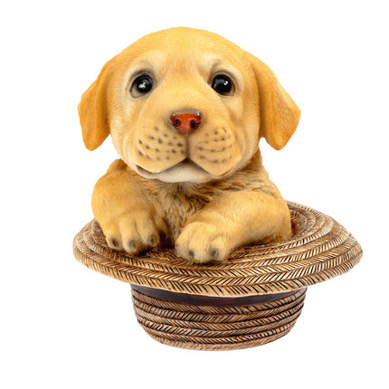 Andreline Puppy with Straw Hat Decorative Figurine