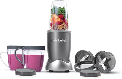 NBR-1212M nutribullet  nutribullet 600 Watts, 9pc Accessories, Multi-Function High Speed Blender, Mixer System With Nutrient Extractor, Smoothie Maker, Grey, NBR-1212M, 1-year limited warranty