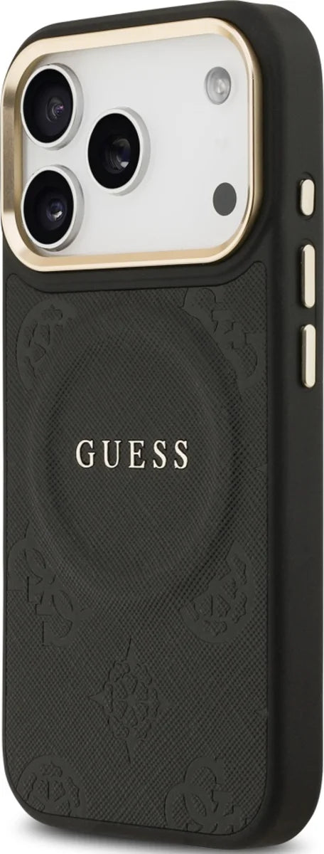 Guess MagSafe PU Case with Peony Hot Stamp Pattern for iPhone 17, 17 Pro & 17 Pro Max - Black Guess MagSafe PU Case with Peony Hot Stamp Pattern for iPhone 17, 17 Pro & 17 Pro Max - Black