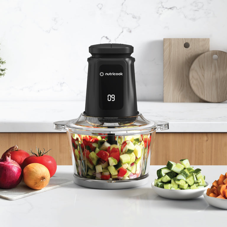 NUTRICOOK Mini Chopper | 1.2L Glass Bowl | 500W Motor - Black NUTRICOOK Mini Chopper | 1.2L Glass Bowl | 500W Motor - Black