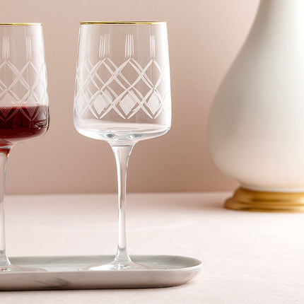 Musette Allure Gold Wine Glasses Set of 4 - 320ml