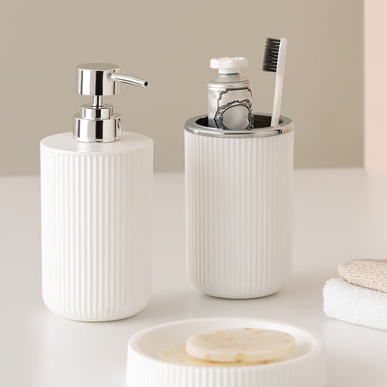 Martre Chrome Lautre 3-Piece Bathroom Set - Ecru