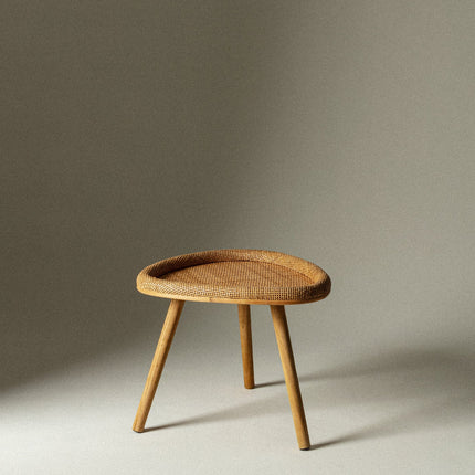 Belda Natural Rattan Side Table with Curved Design