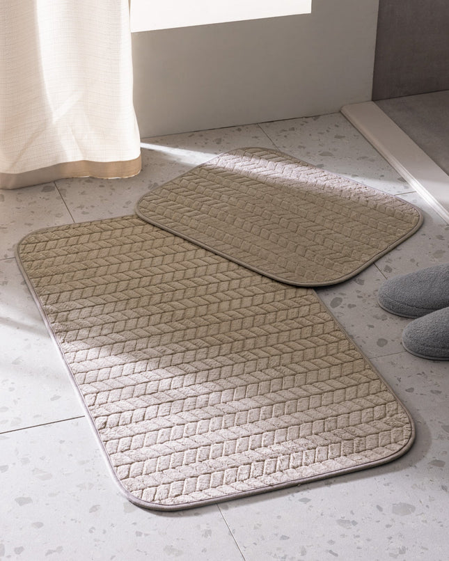 Norris Beige Bath Mat Set – 2-Piece Plush Comfort