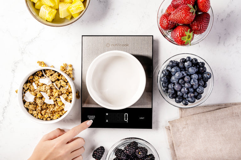ميزان مطبخ NUTRICOOK الرقمي | وزن 5 كغم | خاصية التصفير - فضي ميزان مطبخ NUTRICOOK الرقمي | وزن 5 كغم | خاصية التصفير - فضي